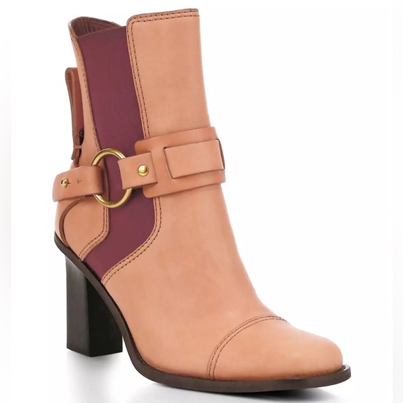 NIB - See by Chloé - Alexis Square-Toe Leather Ankle Boots - Size 37 - Picture 2 of 9